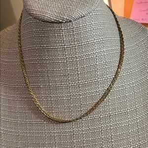 Avon Elegant Braided Gold Tone Chain Necklace
